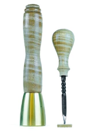 Tiger Maple Mallet & Awl Set